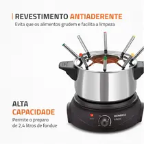Panela Elétrica para Fondue Mondial Le Gourmet II FD-02 1200W com 8 Garfos Alumínio