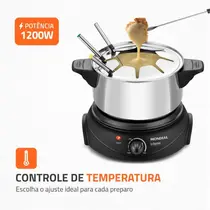 Panela Elétrica para Fondue Mondial Le Gourmet II FD-02 1200W com 8 Garfos Alumínio