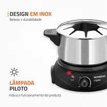 Panela Elétrica para Fondue Mondial Le Gourmet II FD-02 1200W com 8 Garfos Alumínio