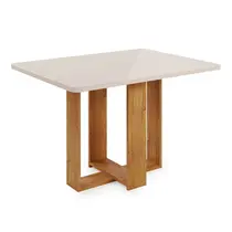 Mesa de Jantar 4 Lugares Tampo de Vidro Viero Teka 120x80cm