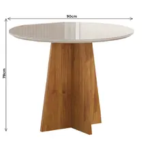 Conjunto Mesa de Jantar Dalila com Vidro e 4 Cadeiras Milão Veludo Viero