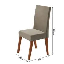 Conjunto Mesa de Jantar Dalila com Vidro e 4 Cadeiras Milão Veludo Viero