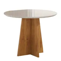 Mesa de Jantar 4 Lugares Tampo de Vidro Viero Dalila 90x90cm