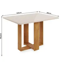Conjunto Mesa de Jantar Teka com Vidro e 4 Cadeiras Milão Linho Viero