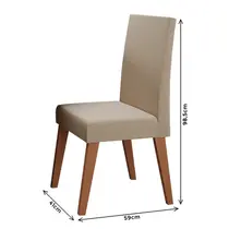 Conjunto Mesa de Jantar Angel com Vidro e 4 Cadeiras Milão Linho Viero