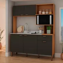 Cozinha Compacta 1,55m 5 Portas 1 Gaveta Genialflex Bella
