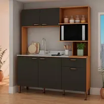 Cozinha Compacta 1,55m 5 Portas 1 Gaveta Genialflex Bella