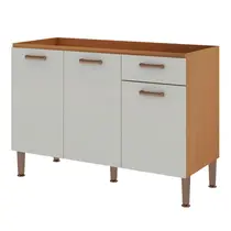 Balcão Pia 120cm 3 Portas 1 Gaveta 100% MDF Genialflex Essência