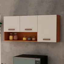 Armário Aéreo 120cm 3 Portas 100% MDF Genialflex Essência