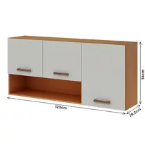 Armário Aéreo 120cm 3 Portas 100% MDF Genialflex Essência