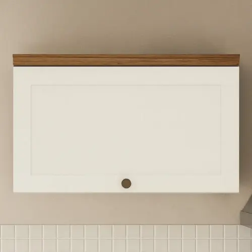 Armário Aéreo 80cm 1 Porta Basculante 100% MDF Genialflex Iluminata