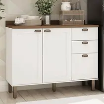 Balcão Pia 2 Portas 3 Gavetas 100% MDF Genialflex Iluminata
