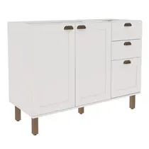 Balcão Pia 2 Portas 3 Gavetas 100% MDF Genialflex Iluminata