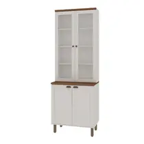 Cristaleira 80cm 4 Portas com Vidro 100% MDF Genialflex Iluminata