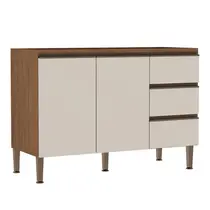 Balcão Pia 120cm 3 Portas 3 Gavetas Genialflex Conecta
