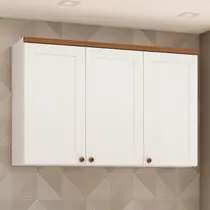 Armário Aéreo 120cm 3 Portas 100% MDF Genialflex Iluminata