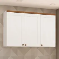 Armário Aéreo 120cm 3 Portas 100% MDF Genialflex Iluminata