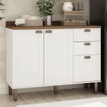 Balcão Pia 2 Portas 3 Gavetas 100% MDF Genialflex Iluminata