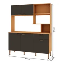 Cozinha Compacta 1,55m 5 Portas 1 Gaveta Genialflex Bella