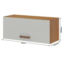 Armário Aéreo 70cm 1 Porta Basculante 100% MDF Genialflex Essência
