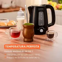 Chaleira Elétrica Mondial Pratic Control 1,7 Litros Preto