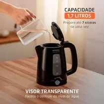 Chaleira Elétrica Mondial Pratic Control 1,7 Litros Preto