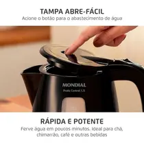 Chaleira Elétrica Mondial Pratic Control 1,7 Litros Preto
