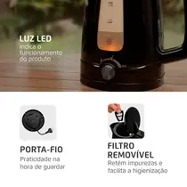 Chaleira Elétrica Mondial Pratic Control 1,7 Litros Preto