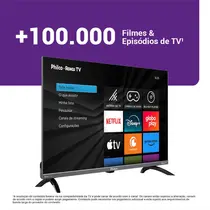Smart TV 43” Philco DLED UHD P43KRA Roku TV com Comando de Voz HDR 3 HDMI 2 USB