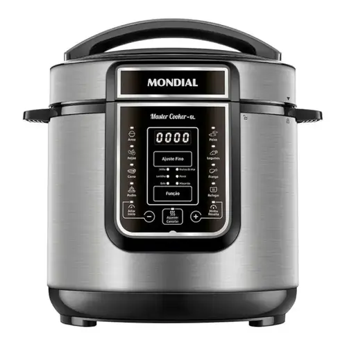 Panela de Pressão Elétrica Digital Mondial 6 Litros 1000W Master Cooker Preto/Inox