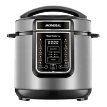 Panela de Pressão Elétrica Digital Mondial 6 Litros 1000W Master Cooker Preto/Inox