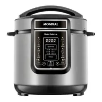 Panela de Pressão Elétrica Digital Mondial 6 Litros 1000W Master Cooker Preto/Inox