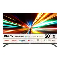 Smart TV 4K 50” Philco DLED UHD P50EAA Android Bluetooth com Comando de Voz HDR 3 HDMI 2 USB
