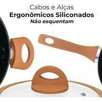 Jogo de Panelas Casambiente 5 Peças Viena Preto/Marrom