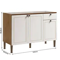 Balcão Pia 120cm 3 Portas e 1 Gaveta Genialflex Frizz