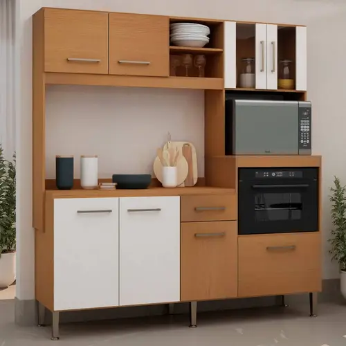 Cozinha Compacta 1,86m 8 Portas e 1 Gaveta Genialflex Helena