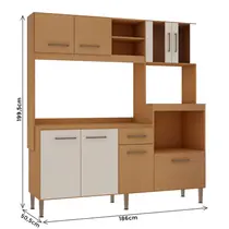 Cozinha Compacta 1,86m 8 Portas e 1 Gaveta Genialflex Helena