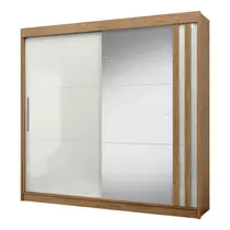 Guarda-Roupa Casal 2 Portas de Correr 4 Gavetas Com Espelho 100% MDF MX Móveis Seul