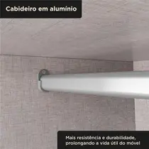 Guarda-Roupa Casal 2 Portas de Correr 4 Gavetas Com Espelho 100% MDF MX Móveis Seul