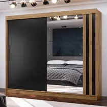 Guarda-Roupa Casal 2 Portas de Correr 4 Gavetas Com Espelho 100% MDF MX Móveis Seul
