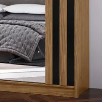 Guarda-Roupa Casal 2 Portas de Correr 4 Gavetas Com Espelho 100% MDF MX Móveis Seul