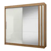 Guarda-Roupa Casal 2 Portas de Correr 4 Gavetas Com Espelho 100% MDF MX Móveis Seul