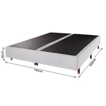 Base para Cama Box King Cristalflex Delta Linho 193x203x36cm Cinza
