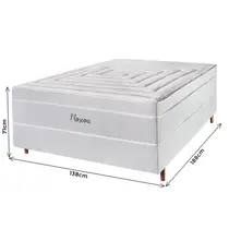 Cama Box Casal Cristalflex Moscou Delta 138x158x71cm Molas Ensacadas - Cinza