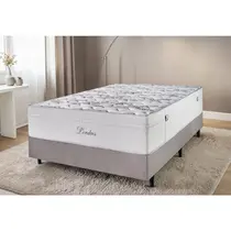 Cama Box Casal Cristalflex Londres Dallas 138x188x71cm Molas Ensacadas - Cinza