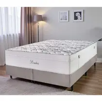 Cama Box Queen Cristalflex Londres Dallas 158x198x71cm Molas Ensacadas - Cinza