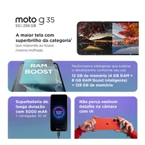 Smartphone Motorola Moto G35 5G 256GB 4GB RAM + 8GB RAM BOOST Câmera Dupla + Frontal 16MP Tela 6,7" – Coral