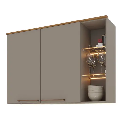 Armário Aéreo 120cm 2 Portas Indekes Damasco