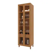 Cristaleira 70cm 2 Portas 1 Gaveta com Vidro Indekes Damasco