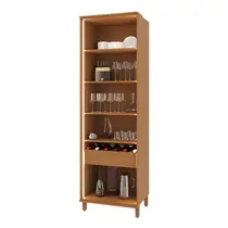 Cristaleira 70cm 2 Portas 1 Gaveta com Vidro Indekes Damasco